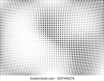 Abstract halftone wave dotted background. Halftone twisted grunge pattern, dot, circle.  Vector modern optical halftone pop art texture for poster, business card, cover, label mock-up, sticker layout