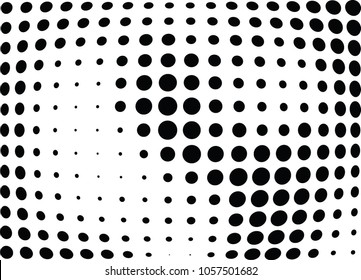 Abstract halftone wave dotted background. Halftone twisted grunge pattern, dot, circle.  Vector modern optical halftone pop art texture for poster, business card, cover, label mock-up, sticker layout