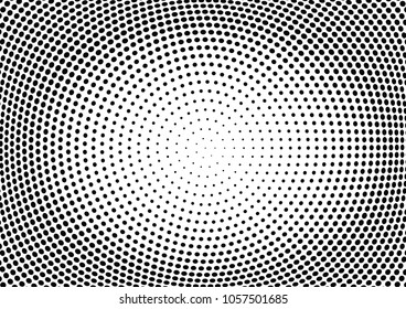 Abstract halftone wave dotted background. Halftone twisted grunge pattern, dot, circle.  Vector modern optical halftone pop art texture for poster, business card, cover, label mock-up, sticker layout