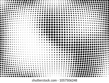 Abstract halftone wave dotted background. Halftone twisted grunge pattern, dot, circle.  Vector modern optical halftone pop art texture for poster, business card, cover, label mock-up, sticker layout