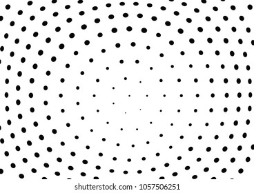Abstract halftone wave dotted background. Halftone twisted grunge pattern, dot, circle.  Vector modern optical halftone pop art texture for poster, business card, cover, label mock-up, sticker layout