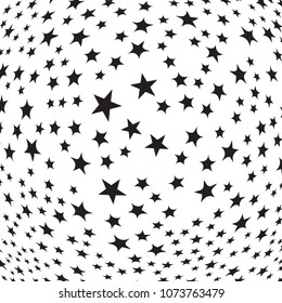 Abstract halftone wave dotted background. Halftone twisted grunge pattern, star. Vector modern optical halftone pop art texture poster, postcard, grunge cover, label.