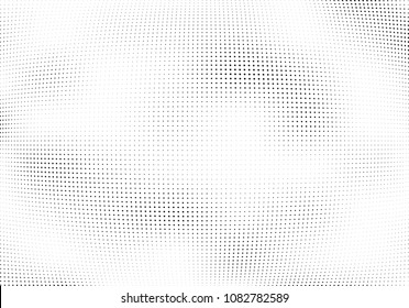 Abstract halftone wave dotted background. Halftone twisted grunge pattern, dot, circle.  Vector modern optical halftone pop art texture for poster, business card, cover, label mock-up, sticker layout