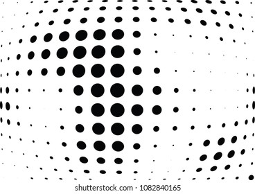 Abstract halftone wave dotted background. Halftone twisted grunge pattern, dot, circle.  Vector modern optical halftone pop art texture for poster, business card, cover, label mock-up, sticker layout