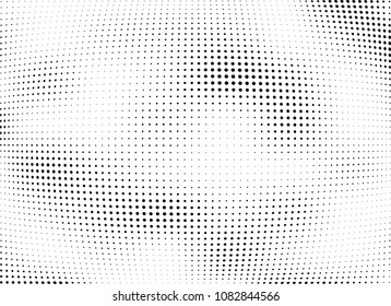 Abstract halftone wave dotted background. Halftone twisted grunge pattern, dot, circle.  Vector modern optical halftone pop art texture for poster, business card, cover, label mock-up, sticker layout