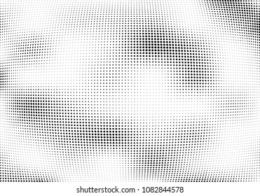 Abstract halftone wave dotted background. Halftone twisted grunge pattern, dot, circle.  Vector modern optical halftone pop art texture for poster, business card, cover, label mock-up, sticker layout