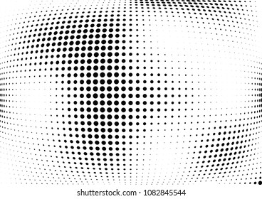 Abstract halftone wave dotted background. Halftone twisted grunge pattern, dot, circle.  Vector modern optical halftone pop art texture for poster, business card, cover, label mock-up, sticker layout