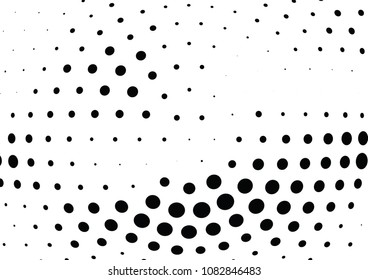 Abstract halftone wave dotted background. Halftone twisted grunge pattern, dot, circle.  Vector modern optical halftone pop art texture for poster, business card, cover, label mock-up, sticker layout