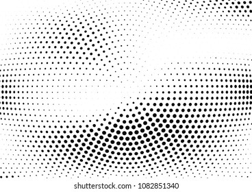 Abstract halftone wave dotted background. Halftone twisted grunge pattern, dot, circle.  Vector modern optical halftone pop art texture for poster, business card, cover, label mock-up, sticker layout