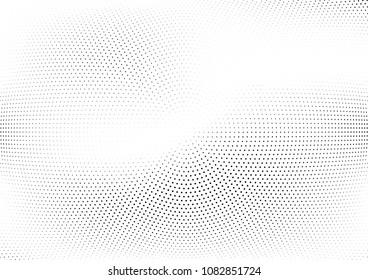 Abstract halftone wave dotted background. Halftone twisted grunge pattern, dot, circle.  Vector modern optical halftone pop art texture for poster, business card, cover, label mock-up, sticker layout