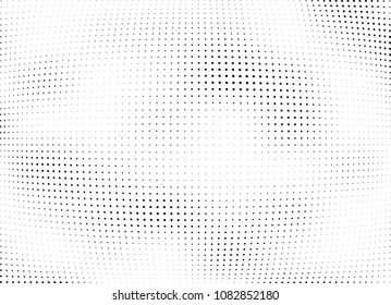 Abstract halftone wave dotted background. Halftone twisted grunge pattern, dot, circle.  Vector modern optical halftone pop art texture for poster, business card, cover, label mock-up, sticker layout