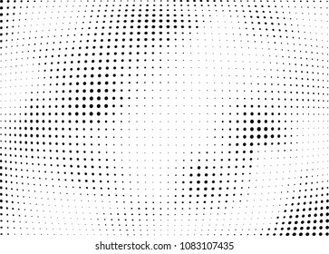 Abstract halftone wave dotted background. Halftone twisted grunge pattern, dot, circle.  Vector modern optical halftone pop art texture for poster, business card, cover, label mock-up, sticker layout