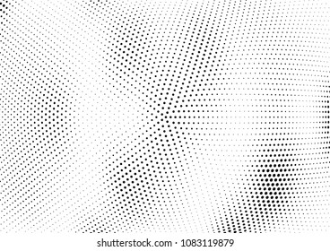 Abstract halftone wave dotted background. Halftone twisted grunge pattern, dot, circle.  Vector modern optical halftone pop art texture for poster, business card, cover, label mock-up, sticker layout