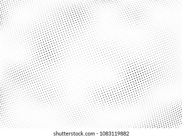 Abstract halftone wave dotted background. Halftone twisted grunge pattern, dot, circle.  Vector modern optical halftone pop art texture for poster, business card, cover, label mock-up, sticker layout