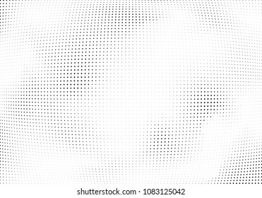 Abstract halftone wave dotted background. Halftone twisted grunge pattern, dot, circle.  Vector modern optical halftone pop art texture for poster, business card, cover, label mock-up, sticker layout