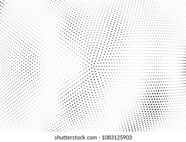 Abstract halftone wave dotted background. Halftone twisted grunge pattern, dot, circle.  Vector modern optical halftone pop art texture for poster, business card, cover, label mock-up, sticker layout