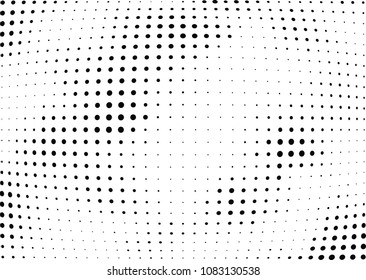 Abstract halftone wave dotted background. Halftone twisted grunge pattern, dot, circle.  Vector modern optical halftone pop art texture for poster, business card, cover, label mock-up, sticker layout