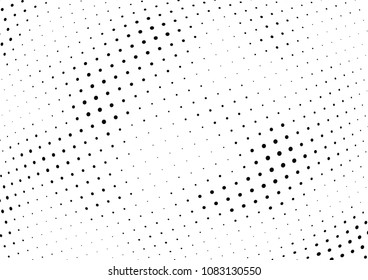 Abstract halftone wave dotted background. Halftone twisted grunge pattern, dot, circle.  Vector modern optical halftone pop art texture for poster, business card, cover, label mock-up, sticker layout