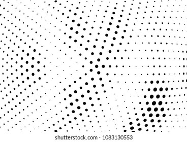 Abstract halftone wave dotted background. Halftone twisted grunge pattern, dot, circle.  Vector modern optical halftone pop art texture for poster, business card, cover, label mock-up, sticker layout