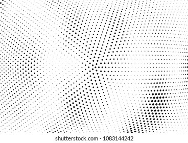 Abstract halftone wave dotted background. Halftone twisted grunge pattern, dot, circle.  Vector modern optical halftone pop art texture for poster, business card, cover, label mock-up, sticker layout