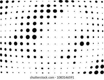Abstract halftone wave dotted background. Halftone twisted grunge pattern, dot, circle.  Vector modern optical halftone pop art texture for poster, business card, cover, label mock-up, sticker layout