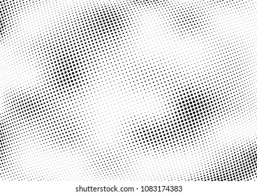 Abstract halftone wave dotted background. Halftone twisted grunge pattern, dot, circle.  Vector modern optical halftone pop art texture for poster, business card, cover, label mock-up, sticker layout