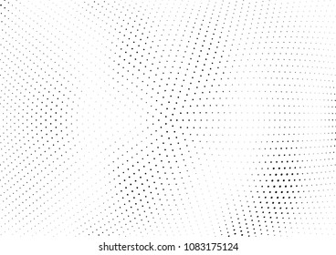 Abstract halftone wave dotted background. Halftone twisted grunge pattern, dot, circle.  Vector modern optical halftone pop art texture for poster, business card, cover, label mock-up, sticker layout