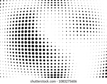Abstract halftone wave dotted background. Halftone twisted grunge pattern, dot, circle.  Vector modern optical halftone pop art texture for poster, business card, cover, label mock-up, sticker layout