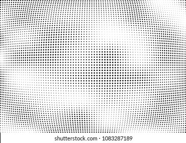 Abstract halftone wave dotted background. Halftone twisted grunge pattern, dot, circle.  Vector modern optical halftone pop art texture for poster, business card, cover, label mock-up, sticker layout