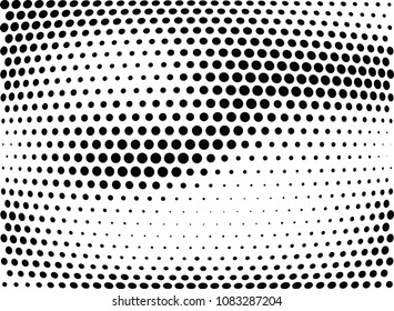 Abstract halftone wave dotted background. Halftone twisted grunge pattern, dot, circle.  Vector modern optical halftone pop art texture for poster, business card, cover, label mock-up, sticker layout