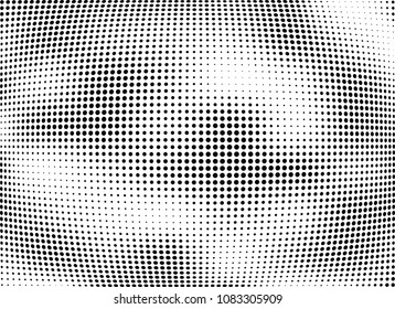 Abstract halftone wave dotted background. Halftone twisted grunge pattern, dot, circle.  Vector modern optical halftone pop art texture for poster, business card, cover, label mock-up, sticker layout