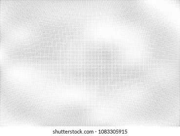 Abstract halftone wave dotted background. Halftone twisted grunge pattern, dot, circle.  Vector modern optical halftone pop art texture for poster, business card, cover, label mock-up, sticker layout