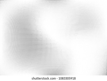 Abstract halftone wave dotted background. Halftone twisted grunge pattern, dot, circle.  Vector modern optical halftone pop art texture for poster, business card, cover, label mock-up, sticker layout