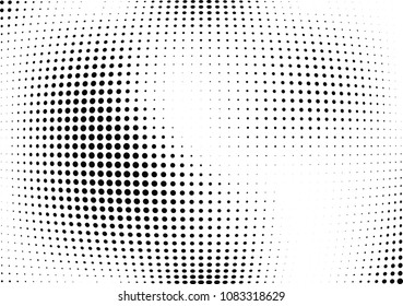 Abstract halftone wave dotted background. Halftone twisted grunge pattern, dot, circle.  Vector modern optical halftone pop art texture for poster, business card, cover, label mock-up, sticker layout
