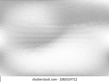 Abstract halftone wave dotted background. Halftone twisted grunge pattern, dot, circle.  Vector modern optical halftone pop art texture for poster, business card, cover, label mock-up, sticker layout