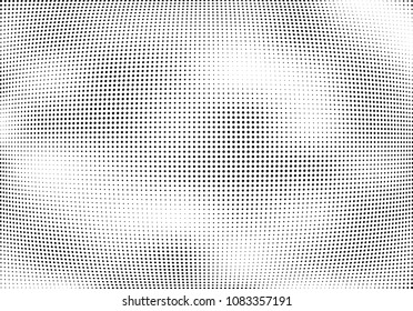 Abstract halftone wave dotted background. Halftone twisted grunge pattern, dot, circle.  Vector modern optical halftone pop art texture for poster, business card, cover, label mock-up, sticker layout