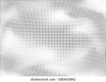 Abstract halftone wave dotted background. Halftone twisted grunge pattern, dot, circle.  Vector modern optical halftone pop art texture for poster, business card, cover, label mock-up, sticker layout