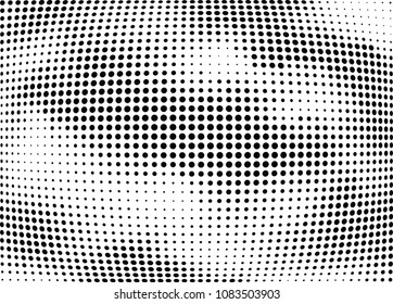 Abstract halftone wave dotted background. Halftone twisted grunge pattern, dot, circle.  Vector modern optical halftone pop art texture for poster, business card, cover, label mock-up, sticker layout