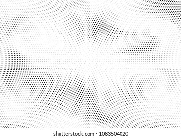 Abstract halftone wave dotted background. Halftone twisted grunge pattern, dot, circle.  Vector modern optical halftone pop art texture for poster, business card, cover, label mock-up, sticker layout