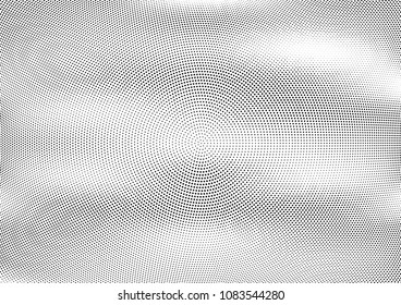 Abstract halftone wave dotted background. Halftone twisted grunge pattern, dot, circle.  Vector modern optical halftone pop art texture for poster, business card, cover, label mock-up, sticker layout
