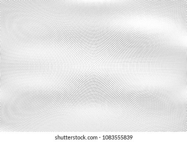 Abstract halftone wave dotted background. Halftone twisted grunge pattern, dot, circle.  Vector modern optical halftone pop art texture for poster, business card, cover, label mock-up, sticker layout