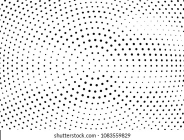 Abstract halftone wave dotted background. Halftone twisted grunge pattern, dot, circle.  Vector modern optical halftone pop art texture for poster, business card, cover, label mock-up, sticker layout