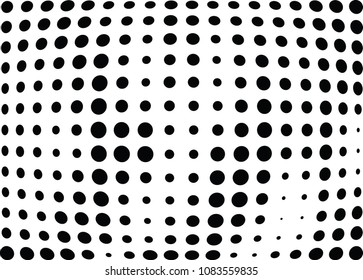 Abstract halftone wave dotted background. Halftone twisted grunge pattern, dot, circle.  Vector modern optical halftone pop art texture for poster, business card, cover, label mock-up, sticker layout