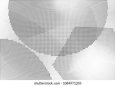 Abstract halftone wave dotted background. Halftone twisted grunge pattern, dot, circle.  Vector modern optical halftone pop art texture for poster, business card, cover, label mock-up, sticker layout