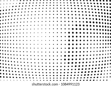 Abstract halftone wave dotted background. Halftone twisted grunge pattern, dot, circle.  Vector modern optical halftone pop art texture for poster, business card, cover, label mock-up, sticker layout