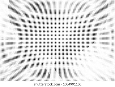 Abstract halftone wave dotted background. Halftone twisted grunge pattern, dot, circle.  Vector modern optical halftone pop art texture for poster, business card, cover, label mock-up, sticker layout