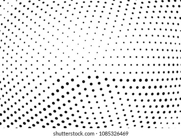 Abstract halftone wave dotted background. Halftone twisted grunge pattern, dot, circle.  Vector modern optical halftone pop art texture for poster, business card, cover, label mock-up, sticker layout