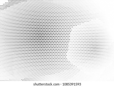 Abstract halftone wave dotted background. Halftone twisted grunge pattern, dot, circle.  Vector modern optical halftone pop art texture for poster, business card, cover, label mock-up, sticker layout