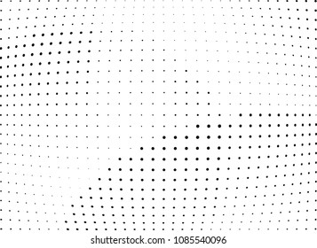 Abstract halftone wave dotted background. Halftone twisted grunge pattern, dot, circle.  Vector modern optical halftone pop art texture for poster, business card, cover, label mock-up, sticker layout