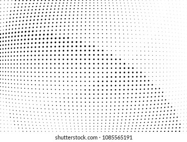 Abstract halftone wave dotted background. Halftone twisted grunge pattern, dot, circle.  Vector modern optical halftone pop art texture for poster, business card, cover, label mock-up, sticker layout